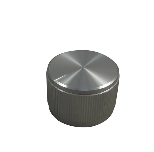 061-6006 Knob, Round Shaft, 6.35 mm, Aluminium, Round with Top Indicator Line