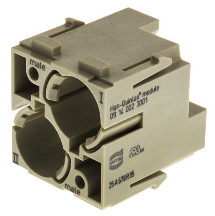09140023001 Male Module, 2 Way, Rated At 10A, 50 V