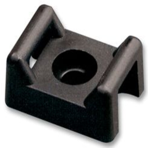 Cable Tie Mount, Low Profile, Screw, 3.7 mm, Black, Nylon 6.6 (PACK OF 100)