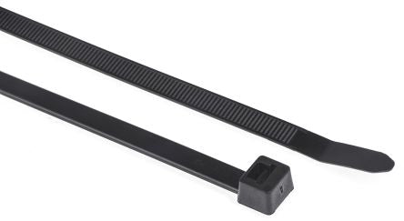 111-12060 T120R Series Black Nylon Cable Clamp, 380mm x 7.6 mm