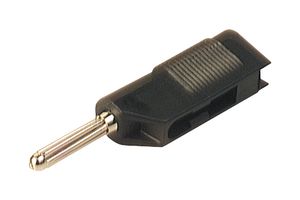 Banana Test Connector, 4mm, Plug, Cable Mount, 30 A, 60 V, Nickel Plated Contacts, Black