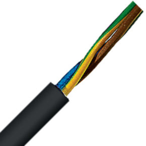 1600103  3 Core 1.5 mm² Mains Power Cable, Black Rubber Sheath 100m, 18 A 450/750 V