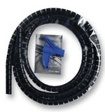 161-64201 Spiral Wrap, Helawrap, 0.551 ", 14 mm, Polypropylene, Black, 82 ft, 25 m