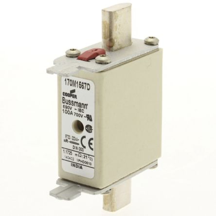 170M1567D Series 100A Centred Tag Fuse, aR, 690V