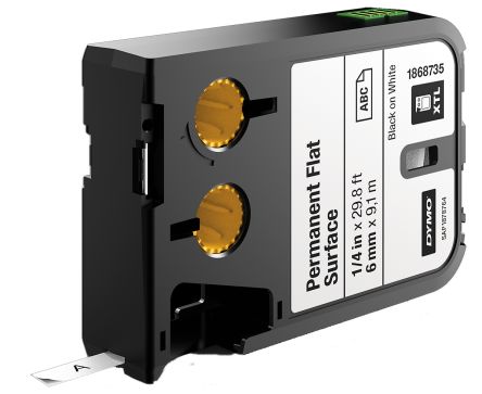 1868735 Black on White Label, 6 mm Width