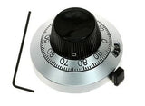 21-A-11 Turns Counting Dial, 15 Turns, 6.35 mm, Satin Chrome Finish with Black Markings