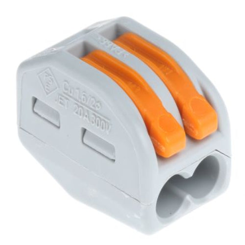 222-412 Pluggable Terminal Block, 2 Ways, Push In Lock, 20 A
