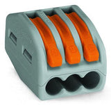 222-413 Pluggable Terminal Block, With Levers, 3 Ways, Push In Lock, 20 A