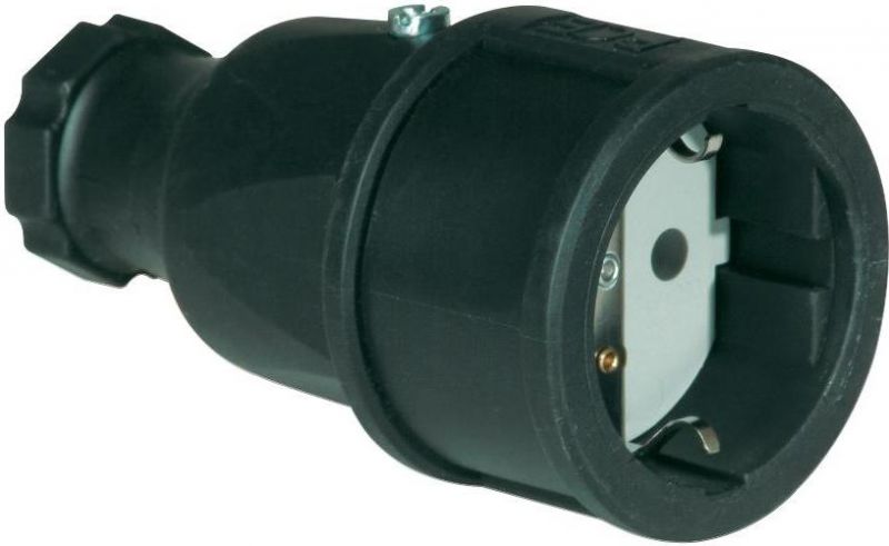 2510 Socket outlet rubber 16A 250V IP20 black