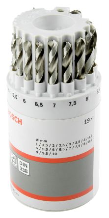2607018361 HSS-G 1mm to 10mm, 19 piece Metal Drill Bit Set