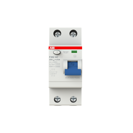 2CSF202001R3250 F202AC-25/0.3 ABB F202 AC-25/0,3 Residual Current Dev