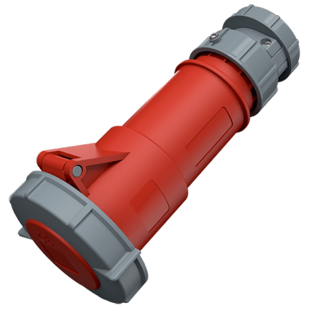 3907 PowerTOP IP67 Red Cable Mount 3P + N + E Industrial Power Socket, Rated At 32A