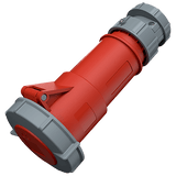 3907 PowerTOP IP67 Red Cable Mount 3P + N + E Industrial Power Socket, Rated At 32A