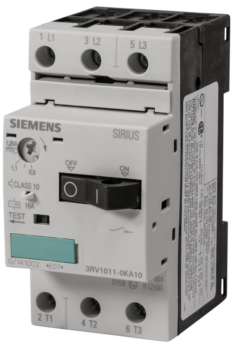 3RV1011-0KA10 0.9 - 1.25 A Motor Protection Circuit Breaker