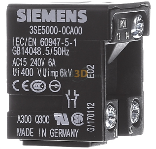 3SE5000-0CA00 Auxiliary contact block 1 NO/1 NC 3SE5000-0CA00