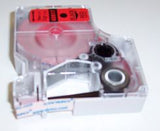 40917 Label Printer Tape, Adhesive, Black on Red, 7 m