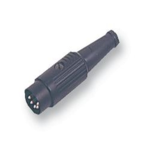 611-0520 DIN Audio / Video Connector, 5 Contacts, Plug, Cable Mount, Solder, Silver Plated Contacts