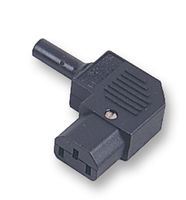 Power Entry Connector, Receptacle, 250 VAC, 10 A, Cable Mount, Screw