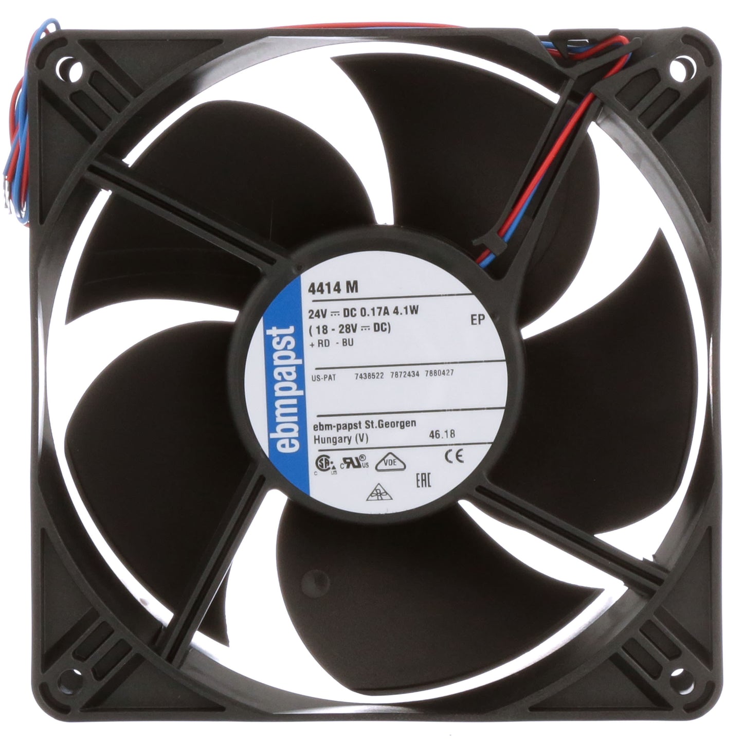 4414M 24 V dc, DC Axial Fan, 119 x 119 x 38mm