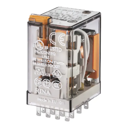55.34.9.024.0094 Power Relay, 4PDT, 24 VDC, 7 A, 55 Series, Socket