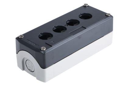 XALD04 XALD Push Button Enclosure, 4 Hole Grey, 22mm