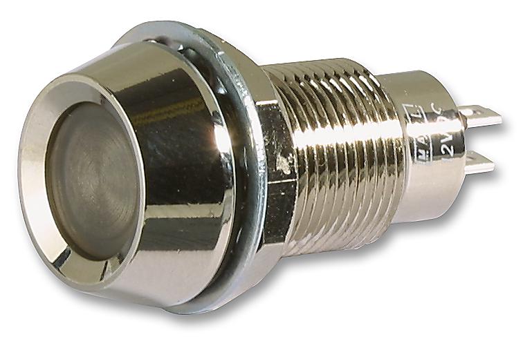 512-501-21 Indicator, Solder Tab Termination, 12 V dc, 12.7mm Mounting Hole Size