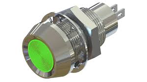 512-532-21 Green Indicator, Solder Tab Termination, 12 V dc, 12.7mm Mounting Hole Size