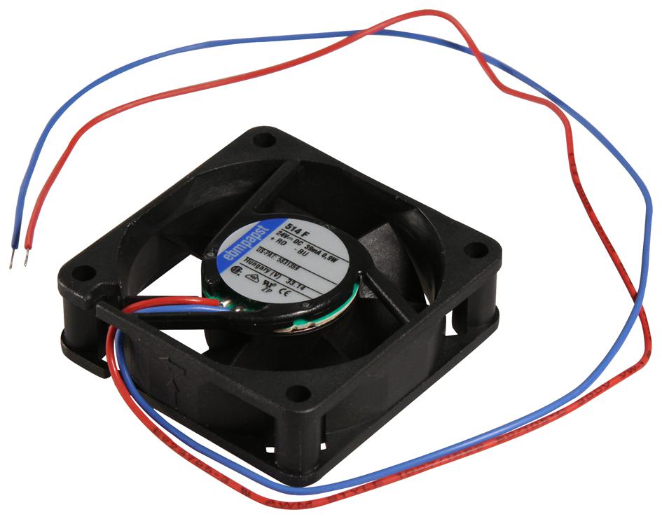 514F Axial Fan, IP20, 24 V, DC, 50 mm 15 mm, 11.8 cu.ft/min, 20 m³/h