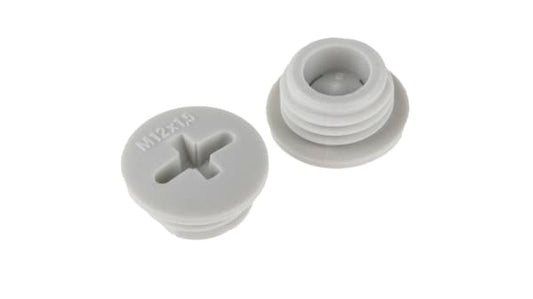52006100 M12 Plug, Fibreglass Nylon, Threaded
