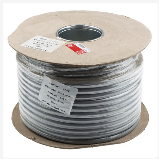 CMD522-654 Control Cable, 5 Cores, 2.5 mm², Unscreened, 50m, Grey PVC Sheath, 13 AWG