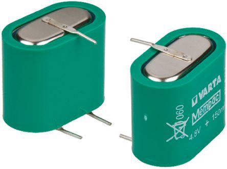 55615604940 V150H 4.8V NiMH Button Rechargeable Battery, 150mAh