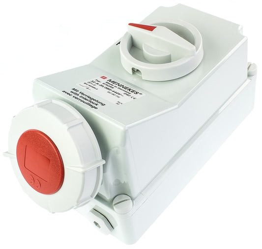 5692A Switchable IP67 Industrial Interlock Socket 3PN+E, Earthing Position 6h, 125A