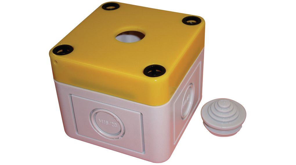 61-9480.5 Grey/Yellow Plastic 61 Enclosure - 1 Hole