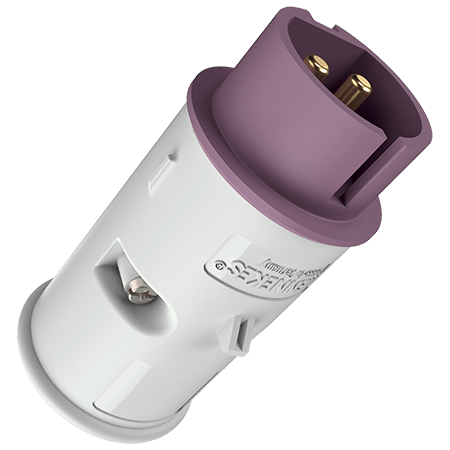 629A MENNEKES IP44 Purple Cable Mount 2P Industrial Power Plug