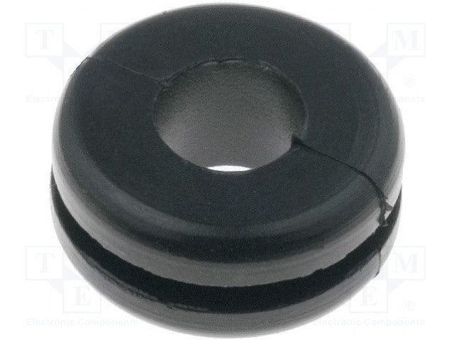 633-02070 HV1207-PVC-FR-BK HellermannTyton HV Black PVC 10mm Cable Grommet for Maximum of 6mm Cable Dia.