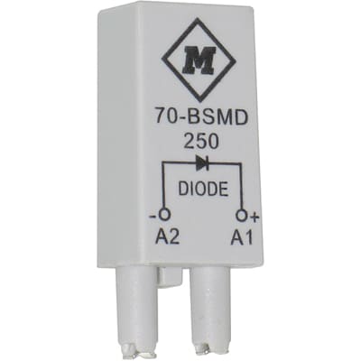 70-BSMD-250 Socket Modules Connects The Circuit In Parallel With The Relay Coil