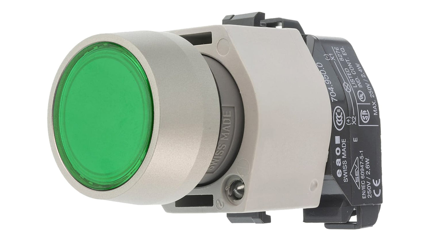 704.062.5 Modular Switch Body, IP65, Green, Panel Mount
