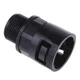AL28/M25/A/BL M25 Straight Cable Conduit Fitting, Black 28mm