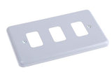 K3493 ALM White 3 Gang Frame Aluminium Faceplate