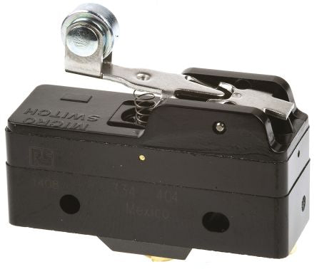 BZ-2RW822-A2 Microswitch, Standard, Roller Lever, SPDT, Screw, 15 A, 250 VDC