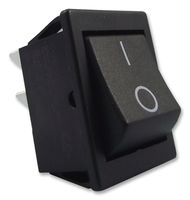Rocker Switch, On-Off, DPST, Non Illuminated, Panel, Black