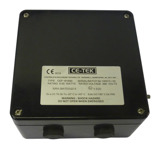 CEP161690PA CEP Junction Box IP66, ATEX, 160mm x 160mm x 90mm