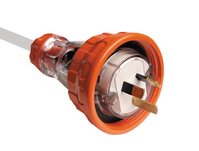 56P310 IP66 White Cable Mount Industrial Power Plug, Rated At 10A, 250 V