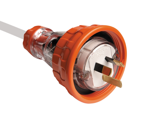 56P310 IP66 White Cable Mount Industrial Power Plug, Rated At 10A, 250 V