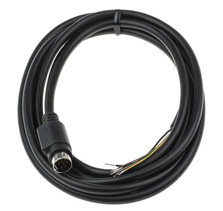 CMD2328906 2m 9-Way Male Moulded Plug to Free End Black DIN Cable