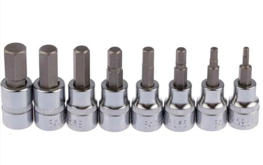 CMD262-0319 - 8-Piece Metric 3/8 in Bit Socket Set, Hex Bit