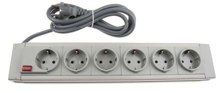 CMD374193 2m 6 Socket Type F - German Schuko Trailing Socket