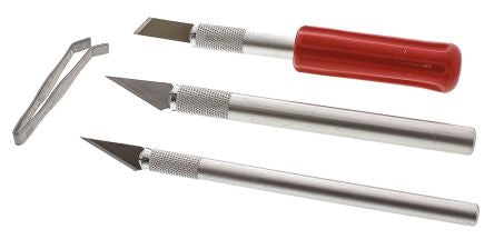 CMD537439 Craft Knife Set With 10 Blades, Square; Flat; Rounded; Diagonal and 3 Handles