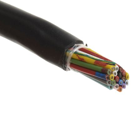 CMD6604061 20 Core Unscreened Industrial Cable, 0.22 mm² Black