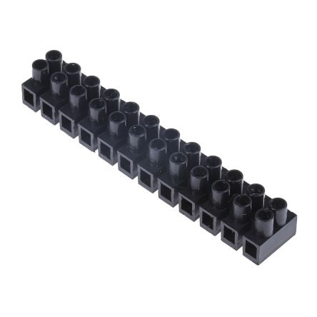 CMD7033833 Terminal Strip, Straight, 12way, 2 Row, 8mm Fixing Centres, 24A, 400 V